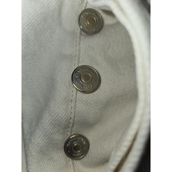 Womens Reformation Rowe Mid Rise Relaxed Straight Jeans Off White Size 30 - Picture 12 of 16